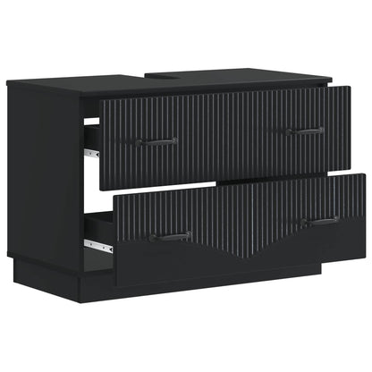 vidaXL Bathroom Sink Cabinet HOORN Black 82 x 41x 56 cm