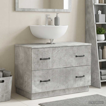 vidaXL Bathroom Sink Cabinet HOORN Concrete Grey 82 x 41x 56 cm