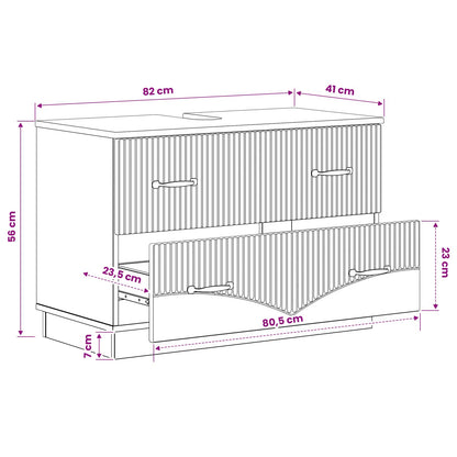 vidaXL Bathroom Sink Cabinet HOORN Concrete Grey 82 x 41x 56 cm