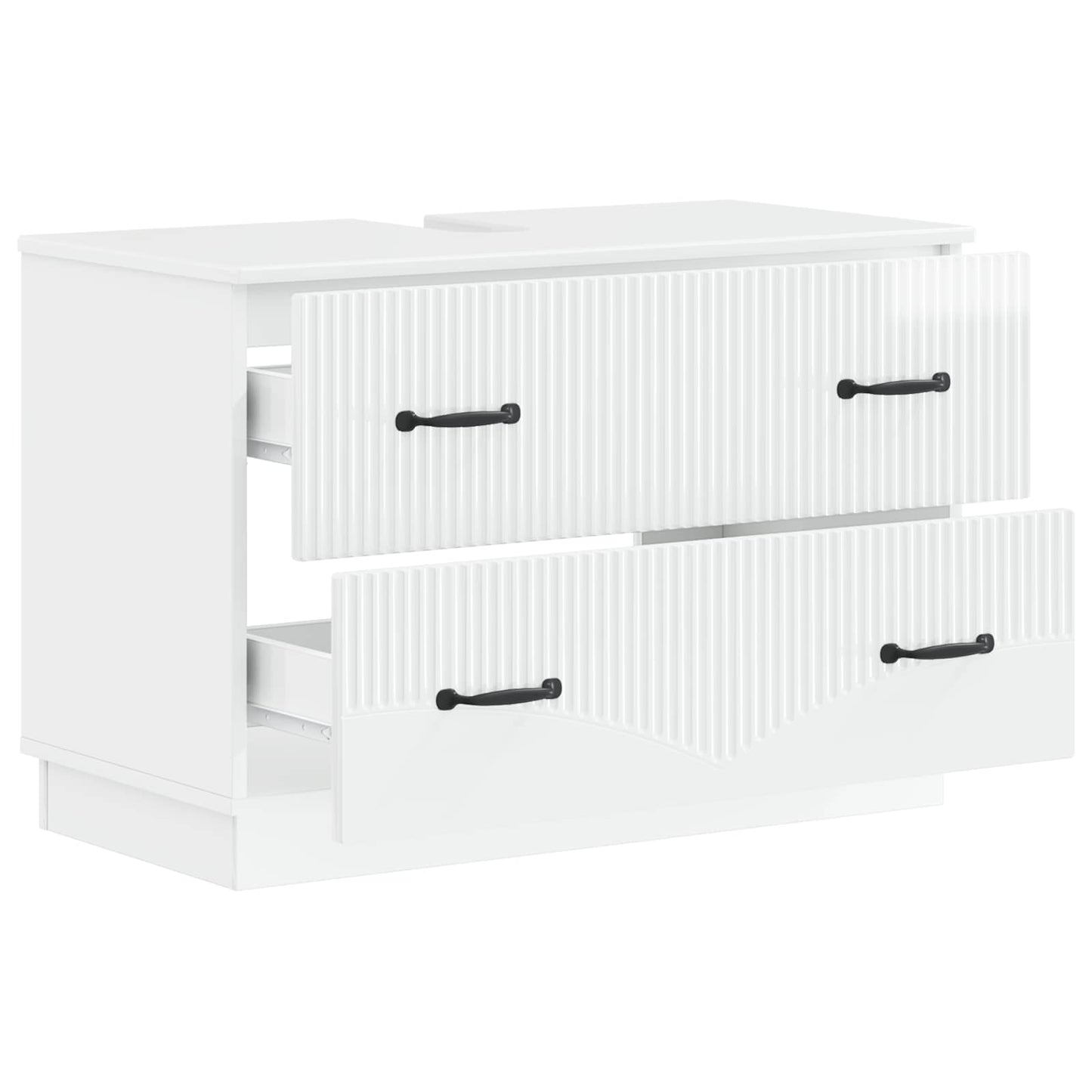 vidaXL Bathroom Sink Cabinet HOORN High Gloss White 82 x 41x 56 cm