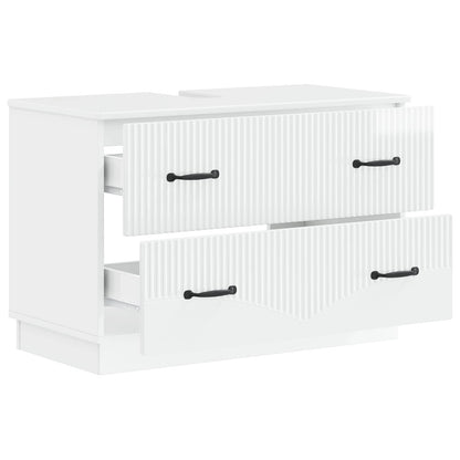 vidaXL Bathroom Sink Cabinet HOORN High Gloss White 82 x 41x 56 cm