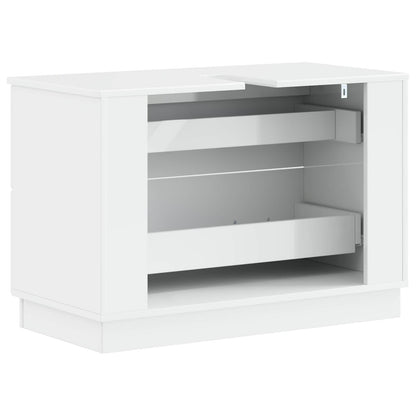 vidaXL Bathroom Sink Cabinet HOORN High Gloss White 82 x 41x 56 cm