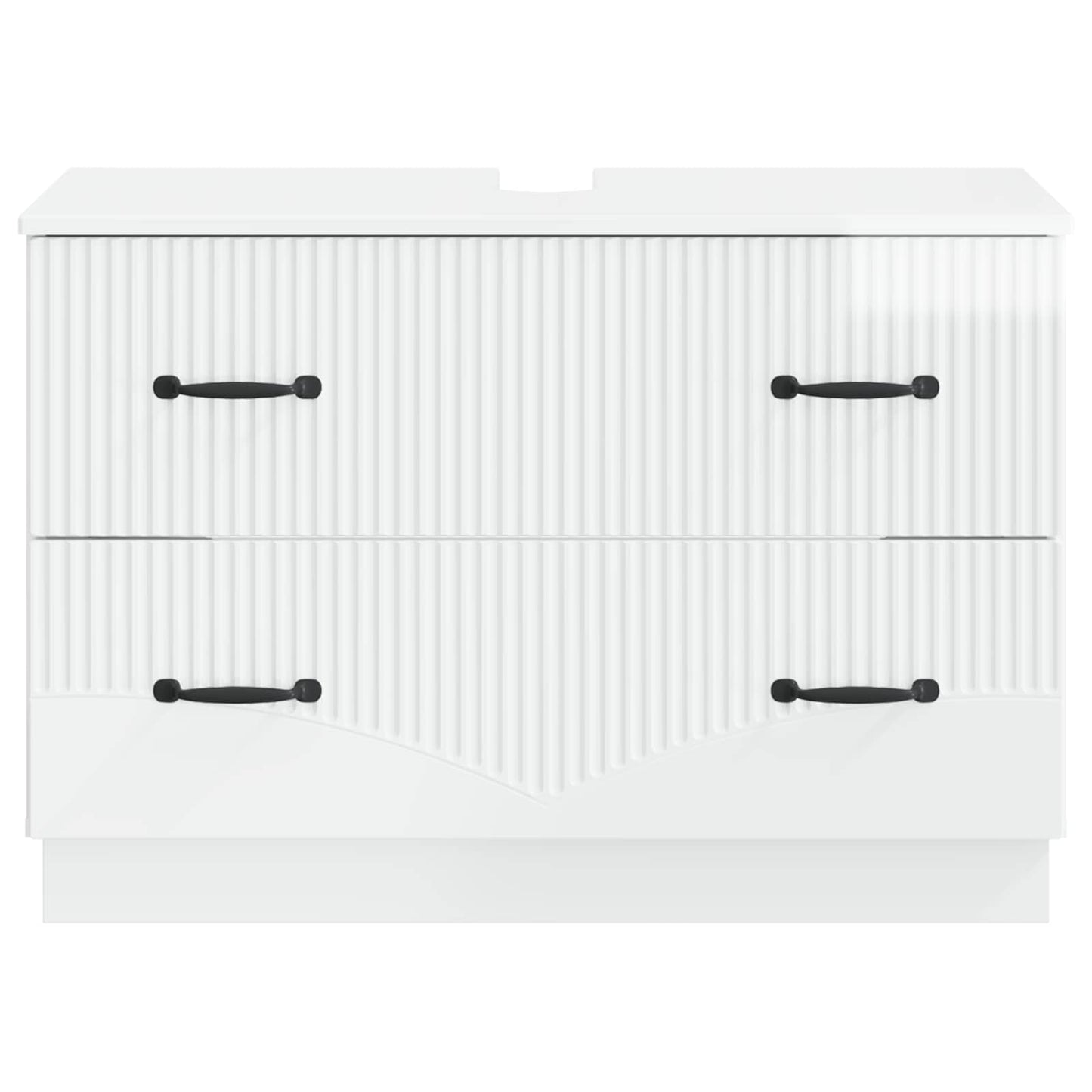 vidaXL Bathroom Sink Cabinet HOORN High Gloss White 82 x 41x 56 cm