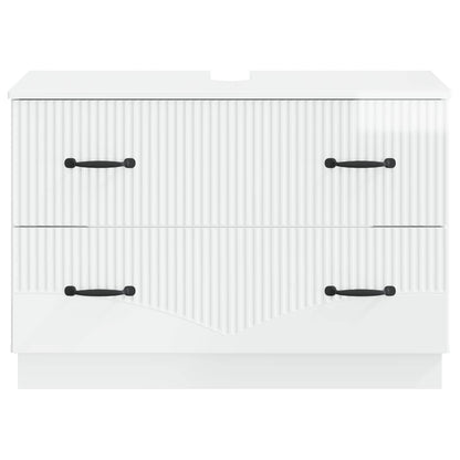 vidaXL Bathroom Sink Cabinet HOORN High Gloss White 82 x 41x 56 cm