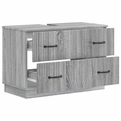 vidaXL Bathroom Sink Cabinet HOORN Grey Sonoma 82 x 41x 56 cm