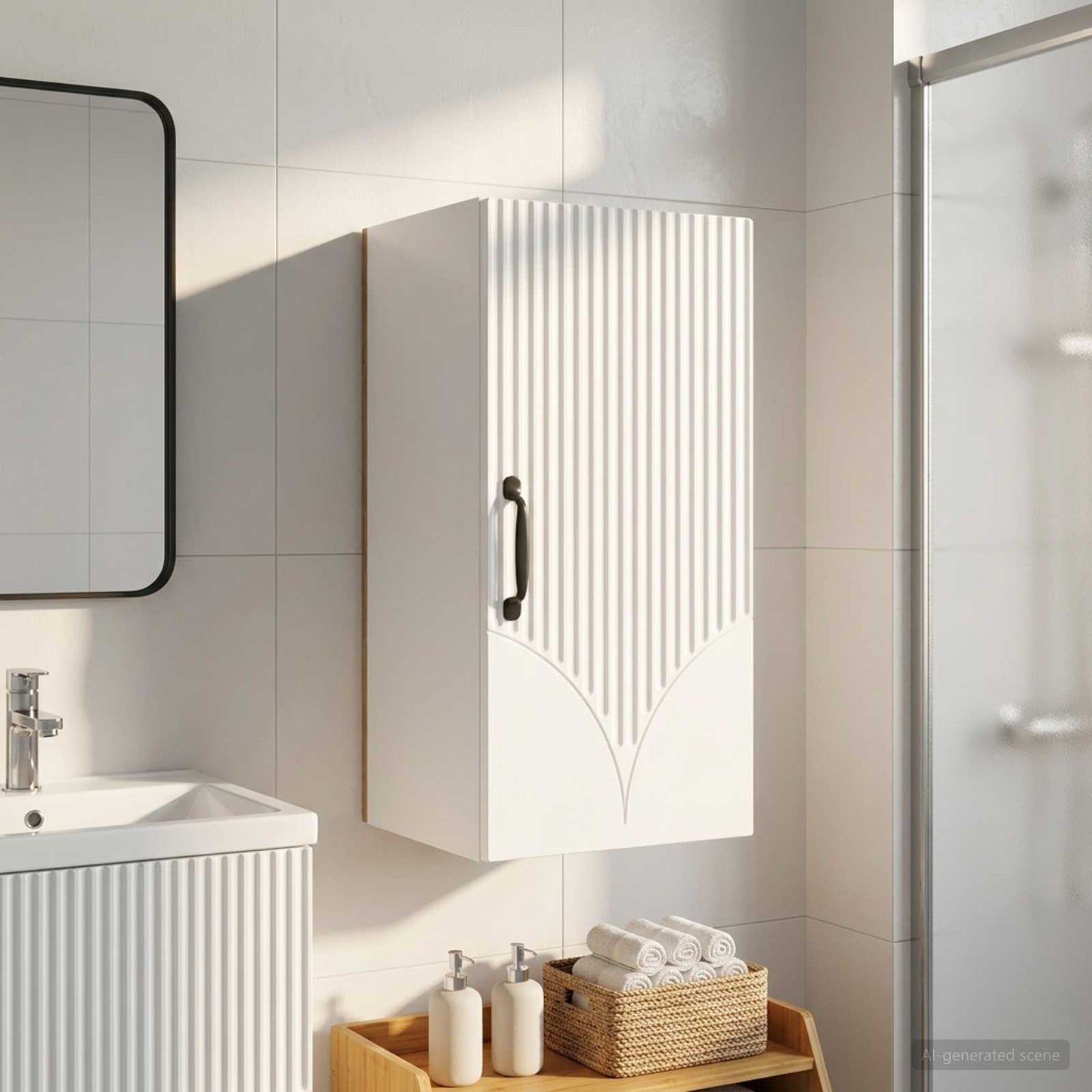 vidaXL Bathroom Wall Cabinet HOORN White 30 x 31 x 59 cm