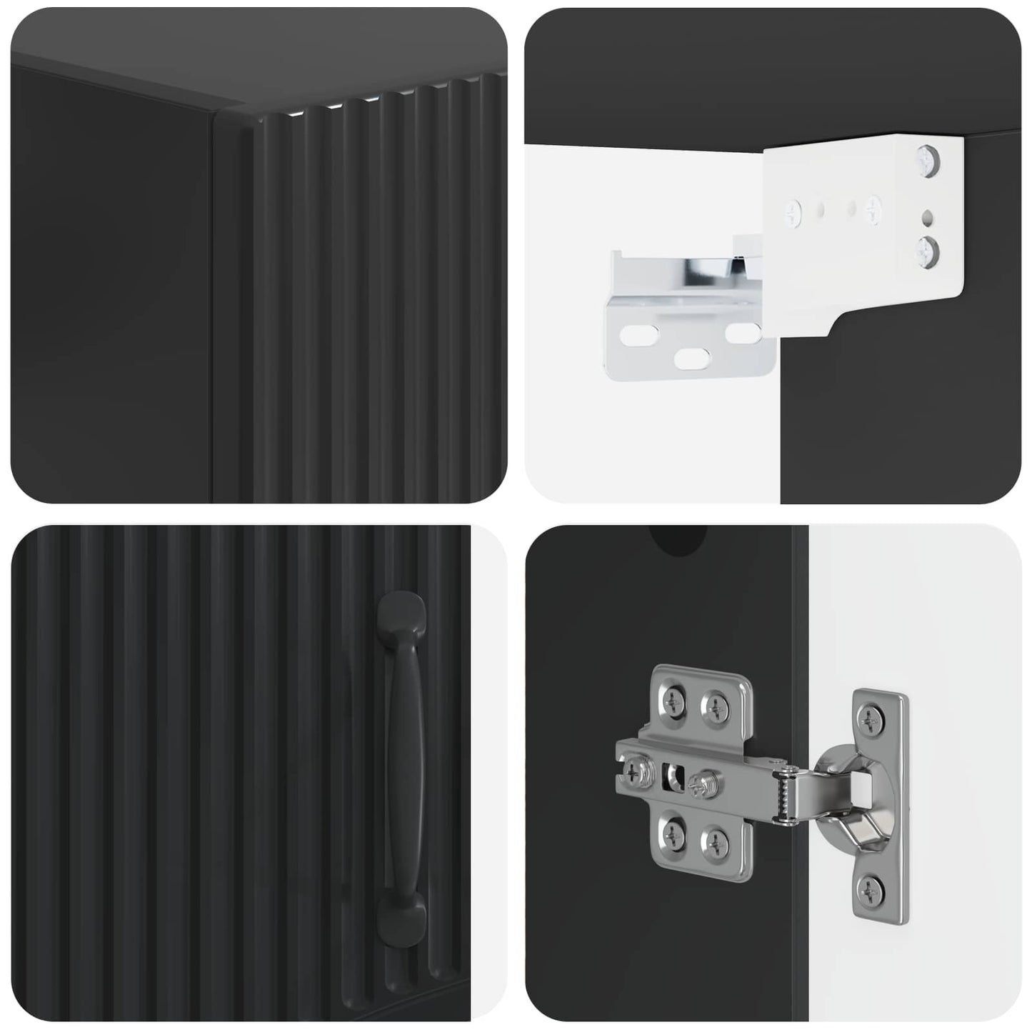 vidaXL Bathroom Wall Cabinet HOORN Black 30 x 31 x 59 cm