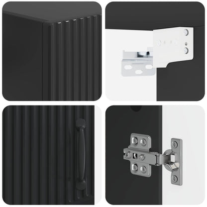 vidaXL Bathroom Wall Cabinet HOORN Black 30 x 31 x 59 cm