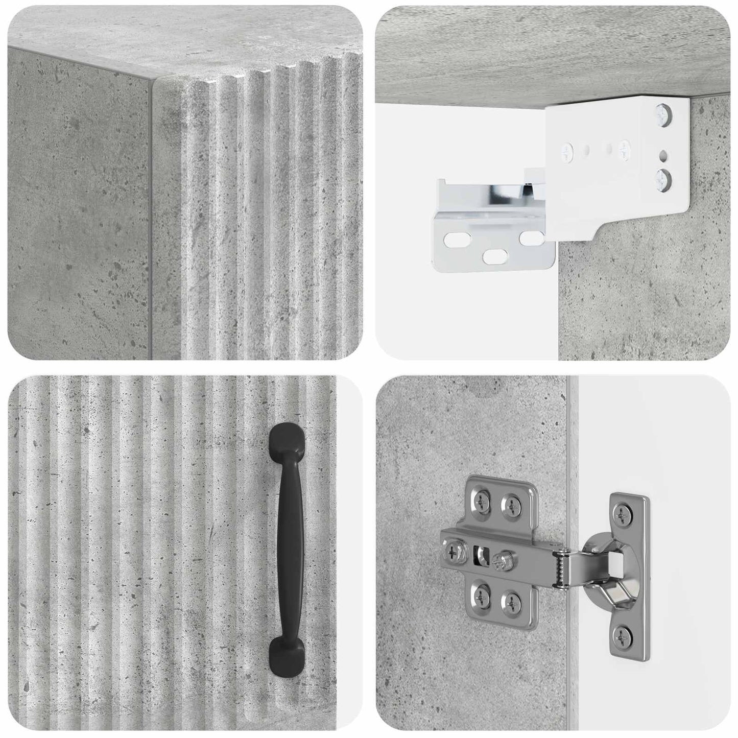 vidaXL Bathroom Wall Cabinet HOORN Concrete Grey 30 x 31 x 59 cm