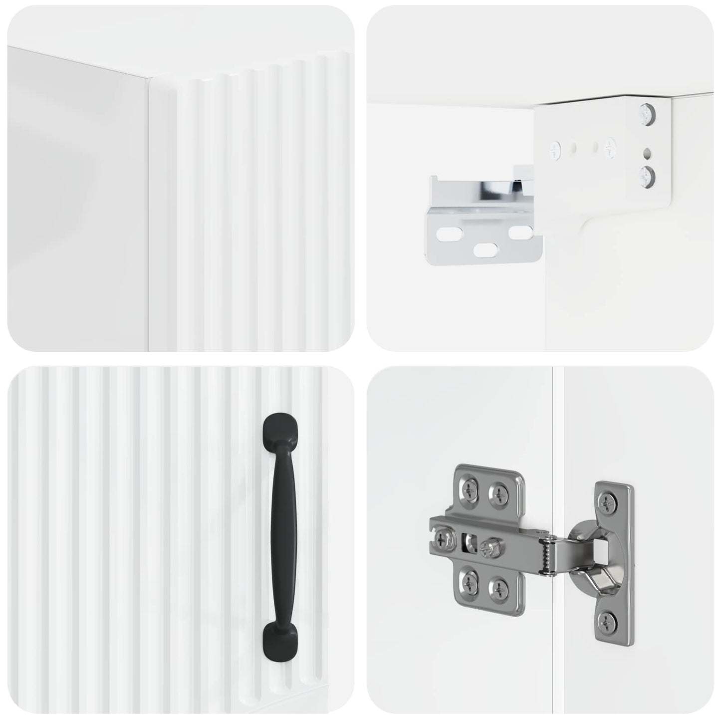 vidaXL Bathroom Wall Cabinet HOORN High Gloss White 30 x 31 x 59 cm