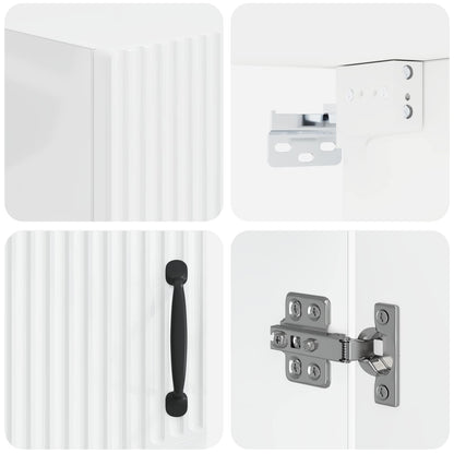 vidaXL Bathroom Wall Cabinet HOORN High Gloss White 30 x 31 x 59 cm