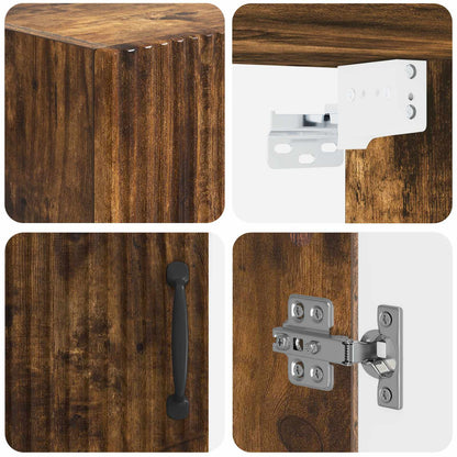vidaXL Bathroom Wall Cabinet HOORN Smoked Oak 30 x 31 x 59 cm