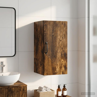vidaXL Bathroom Wall Cabinet HOORN Smoked Oak 30 x 31 x 59 cm