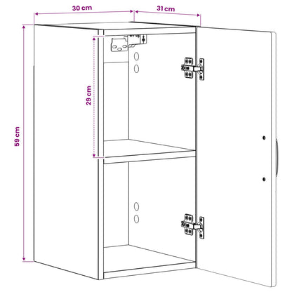 vidaXL Bathroom Wall Cabinet HOORN Smoked Oak 30 x 31 x 59 cm
