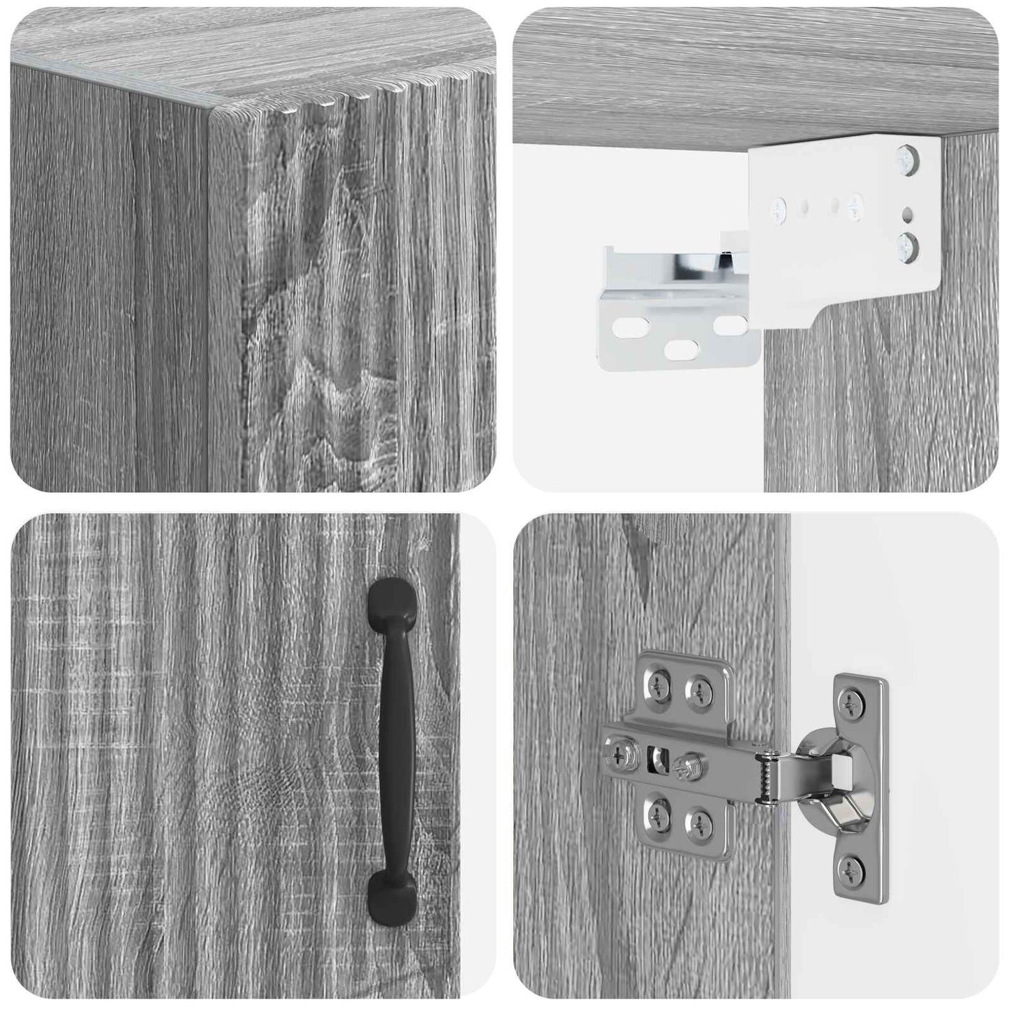 vidaXL Bathroom Wall Cabinet HOORN Grey Sonoma 30 x 31 x 59 cm