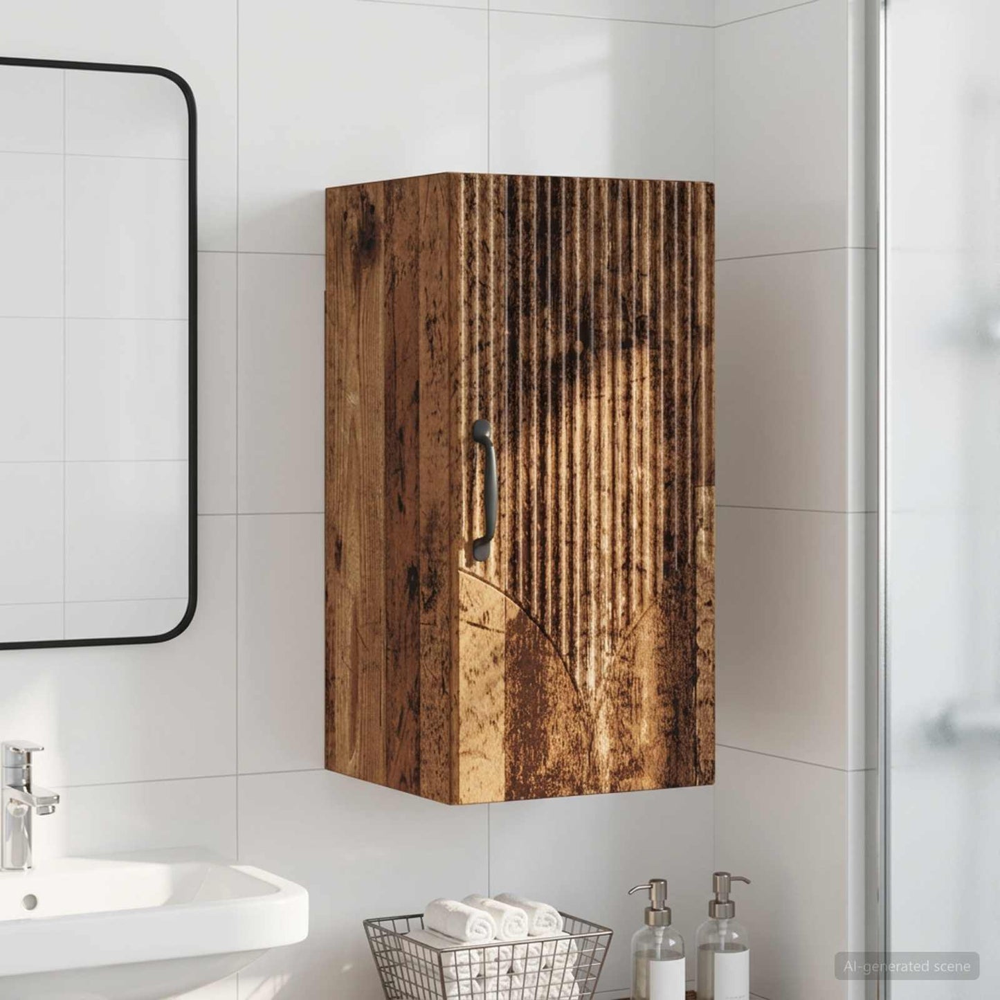 vidaXL Bathroom Wall Cabinet HOORN Old Wood 30 x 31 x 59 cm