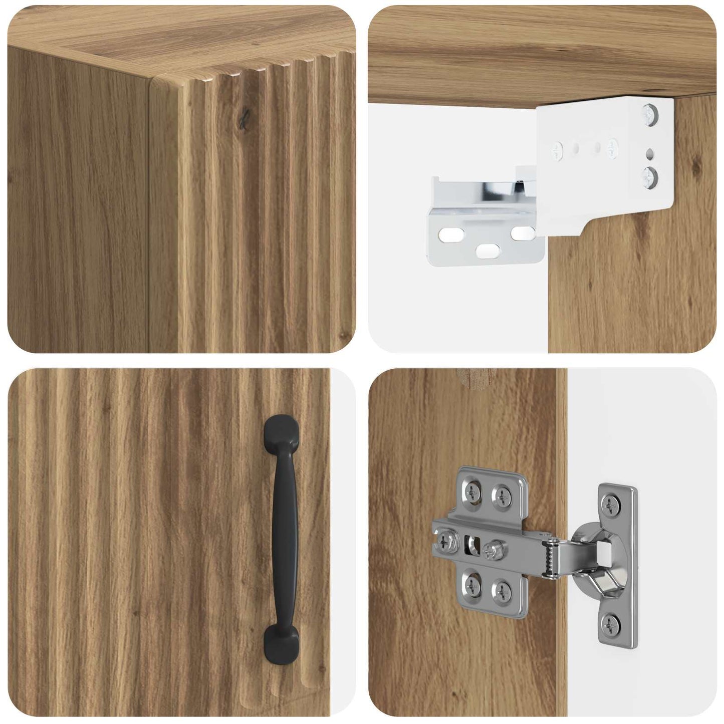 vidaXL Bathroom Wall Cabinet HOORN Artisan Oak 30 x 31 x 59 cm