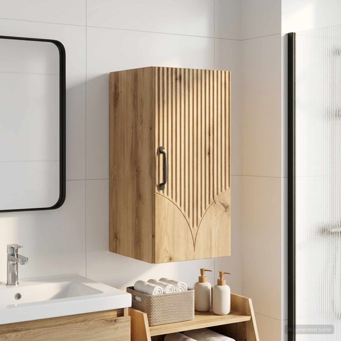 vidaXL Bathroom Wall Cabinet HOORN Artisan Oak 30 x 31 x 59 cm