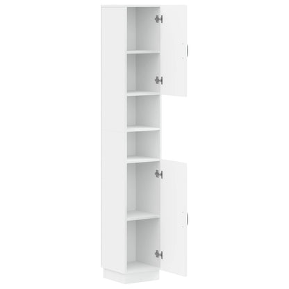 vidaXL Bathroom Cabinet with Open Shelf HOORN White 30 x 31 x 187 cm