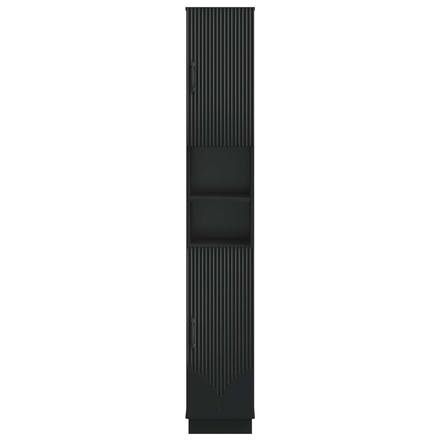 vidaXL Bathroom Cabinet with Open Shelf HOORN Black 30 x 31 x 187 cm