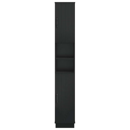 vidaXL Bathroom Cabinet with Open Shelf HOORN Black 30 x 31 x 187 cm