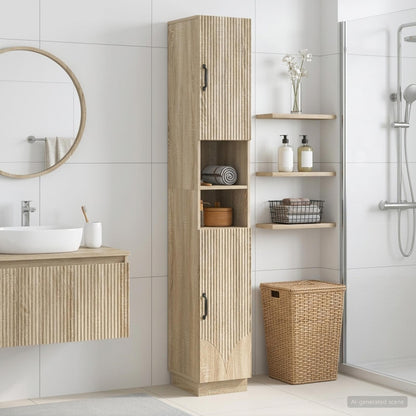 vidaXL Bathroom Cabinet with Open Shelf HOORN Sonoma Oak