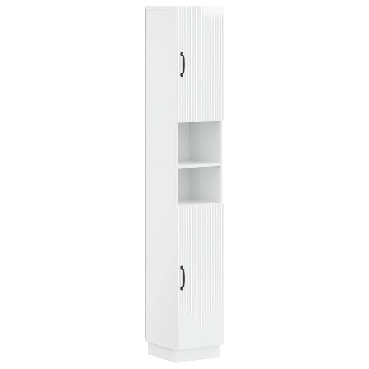 vidaXL Bathroom Cabinet with Open Shelf HOORN High Gloss White