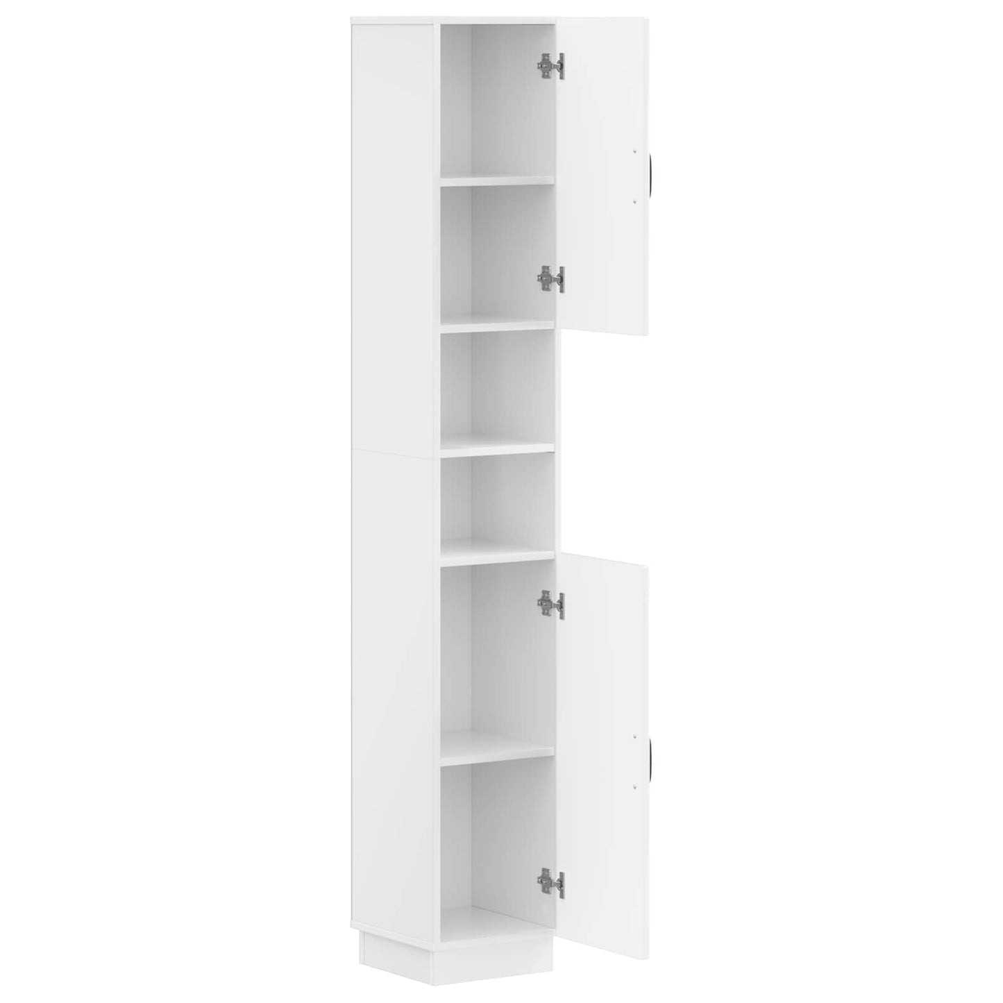 vidaXL Bathroom Cabinet with Open Shelf HOORN High Gloss White