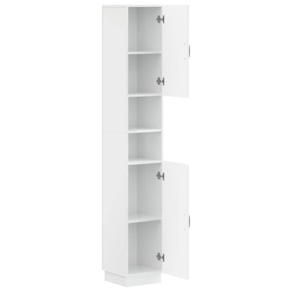vidaXL Bathroom Cabinet with Open Shelf HOORN High Gloss White
