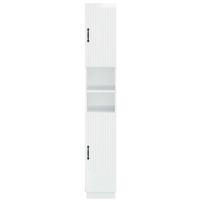vidaXL Bathroom Cabinet with Open Shelf HOORN High Gloss White
