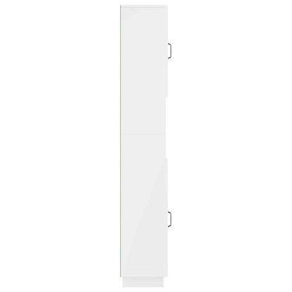 vidaXL Bathroom Cabinet with Open Shelf HOORN High Gloss White
