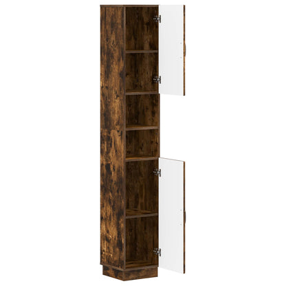 vidaXL Bathroom Cabinet with Open Shelf HOORN Smoked Oak