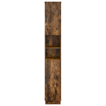 vidaXL Bathroom Cabinet with Open Shelf HOORN Smoked Oak