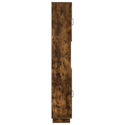 vidaXL Bathroom Cabinet with Open Shelf HOORN Smoked Oak