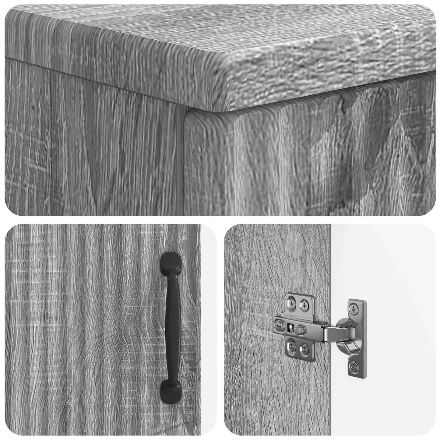 vidaXL Bathroom Cabinet with Open Shelf HOORN Grey Sonoma