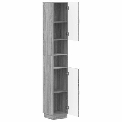 vidaXL Bathroom Cabinet with Open Shelf HOORN Grey Sonoma