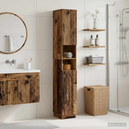 vidaXL Bathroom Cabinet with Open Shelf HOORN Old Wood