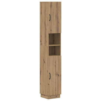 vidaXL Bathroom Cabinet with Open Shelf HOORN Artisan Oak