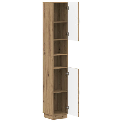 vidaXL Bathroom Cabinet with Open Shelf HOORN Artisan Oak