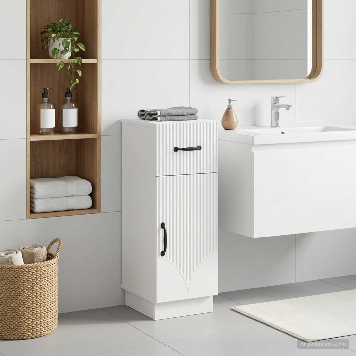 vidaXL Bathroom Storage Cainet HOORN White 30 x 31 x 77 cm