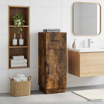 vidaXL Bathroom Storage Cainet HOORN Smoked Oak 30 x 31 x 77 cm