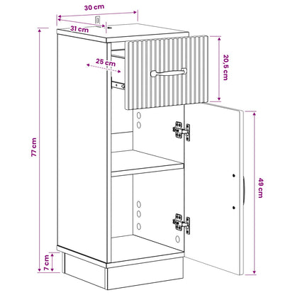 vidaXL Bathroom Storage Cainet HOORN Smoked Oak 30 x 31 x 77 cm