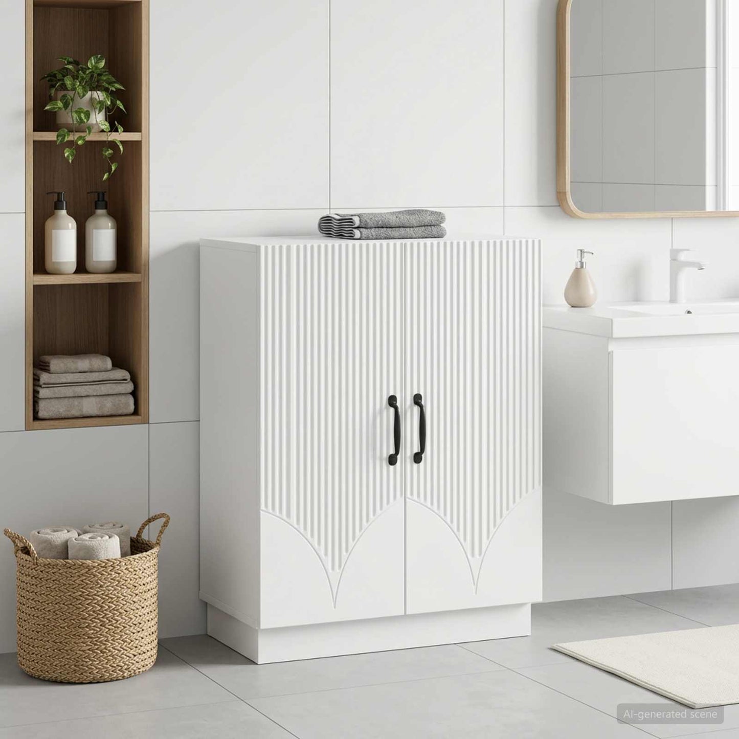 vidaXL Bathroom Storage Cainet HOORN White 59.5 x 31 x 77 cm
