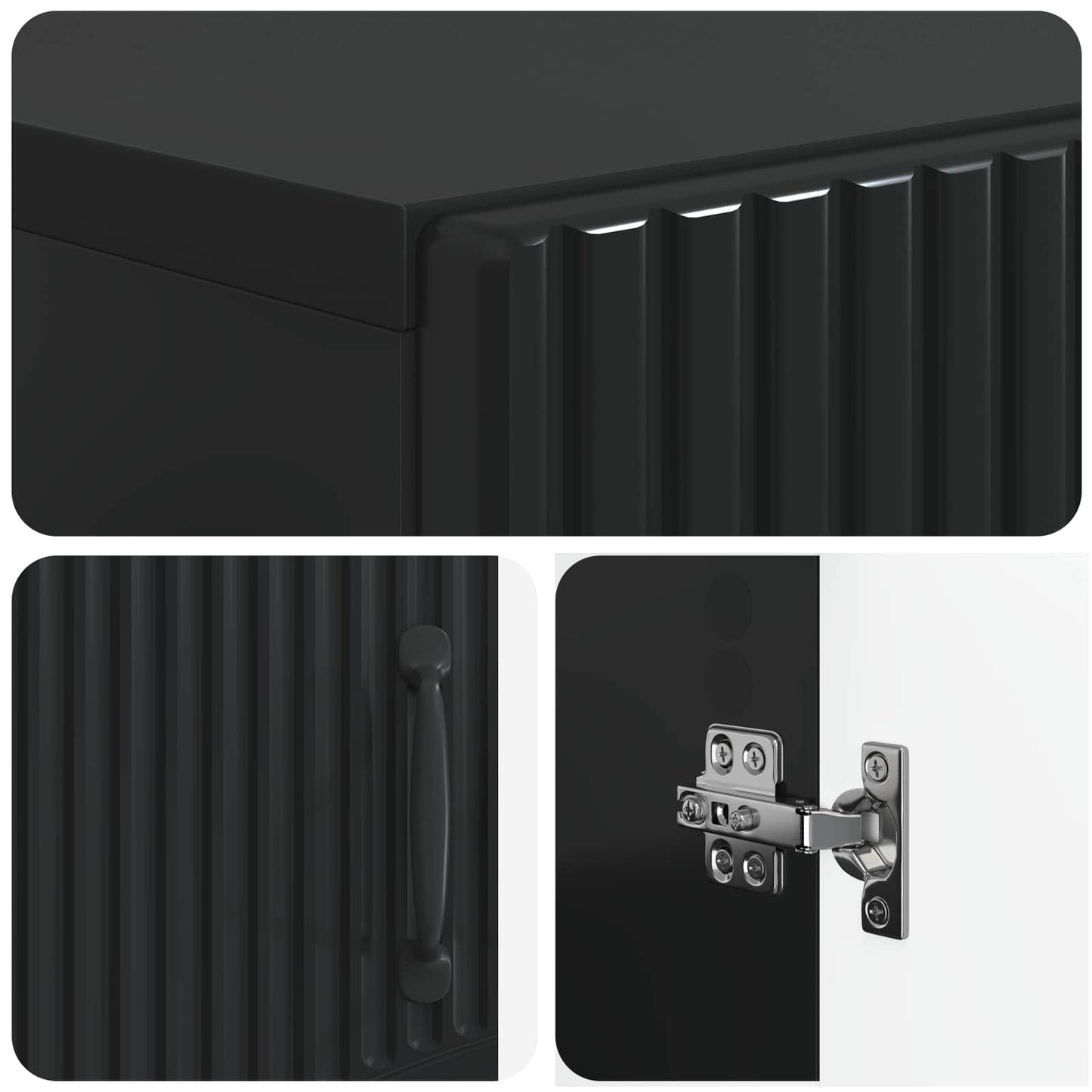 vidaXL Bathroom Storage Cainet HOORN Black 59.5 x 31 x 77 cm