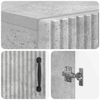 vidaXL Bathroom Storage Cainet HOORN Concrete Grey 59.5 x 31 x 77 cm