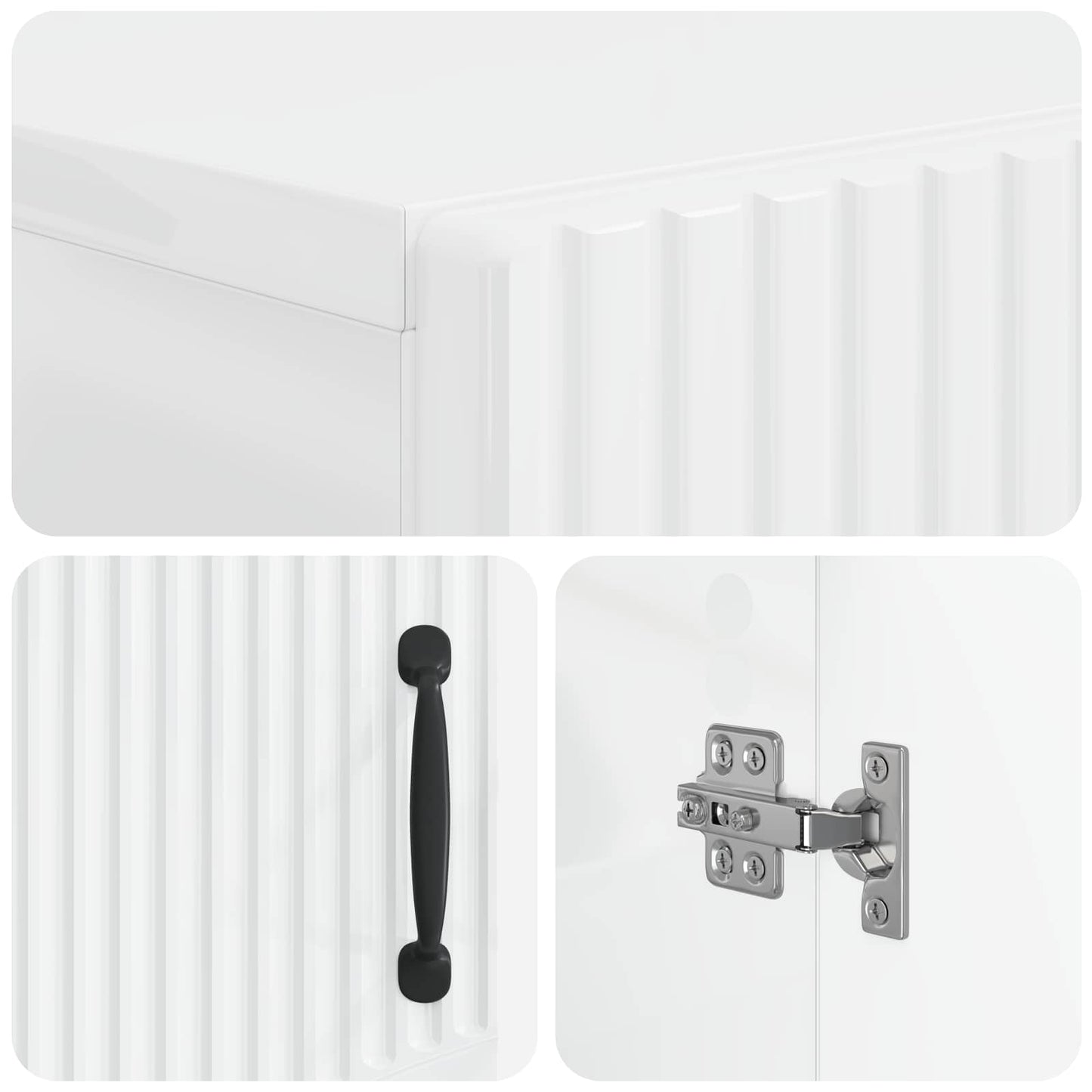 vidaXL Bathroom Storage Cainet HOORN High Gloss White