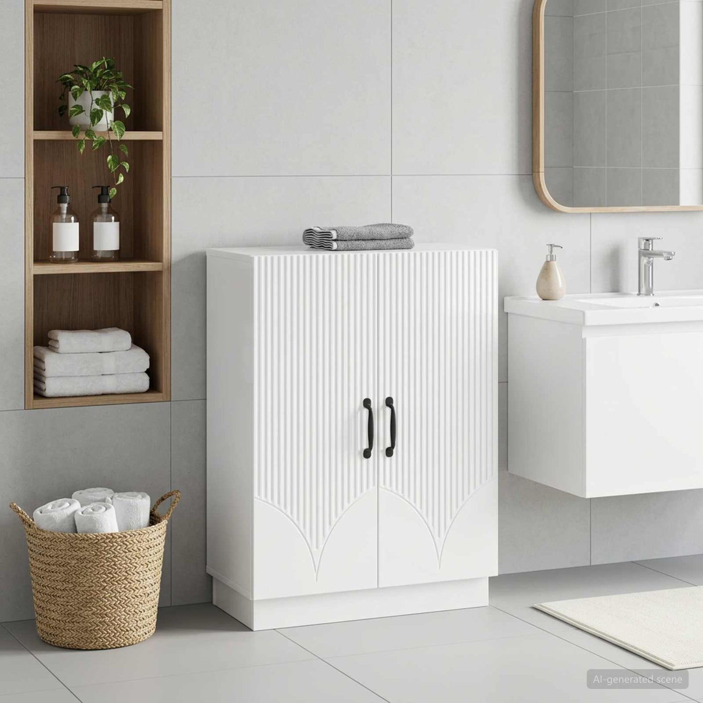 vidaXL Bathroom Storage Cainet HOORN High Gloss White