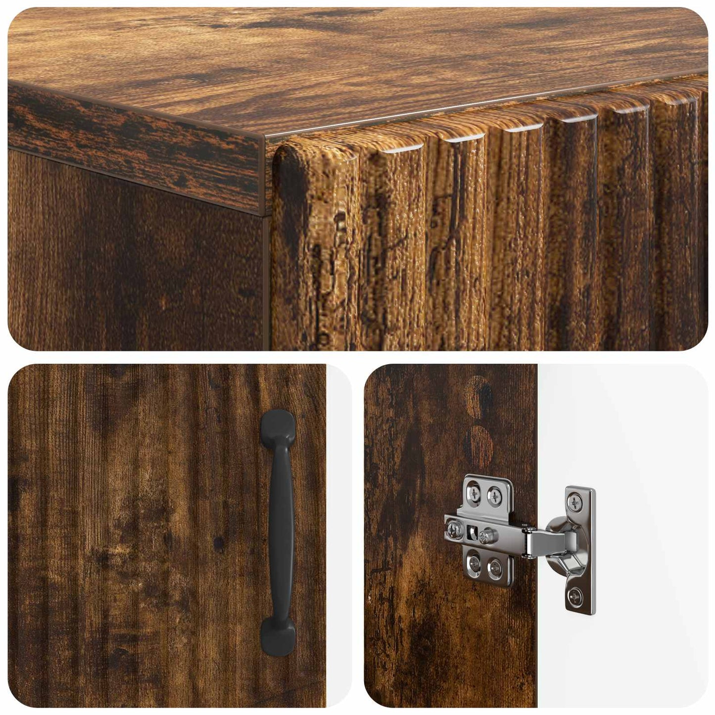 vidaXL Bathroom Storage Cainet HOORN Smoked Oak 59.5 x 31 x 77 cm