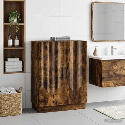 vidaXL Bathroom Storage Cainet HOORN Smoked Oak 59.5 x 31 x 77 cm