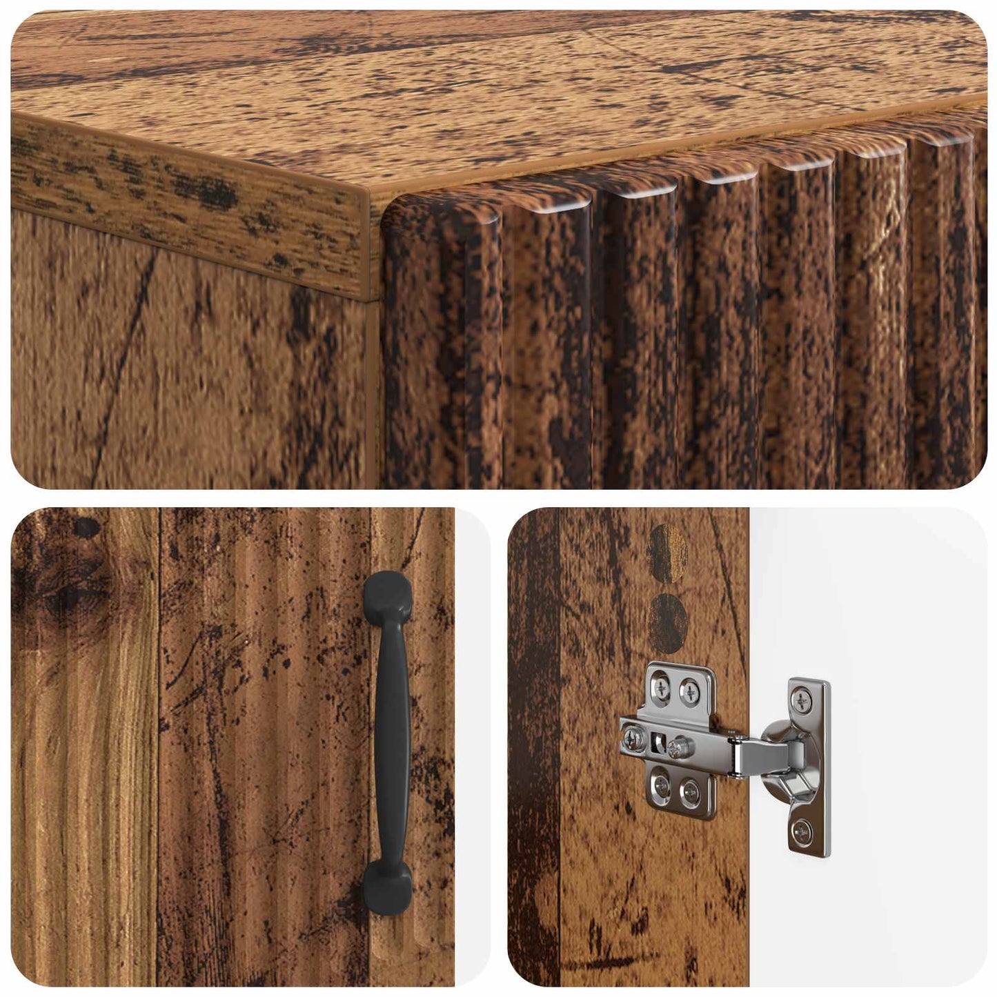 vidaXL Bathroom Storage Cainet HOORN Old Wood 59.5 x 31 x 77 cm